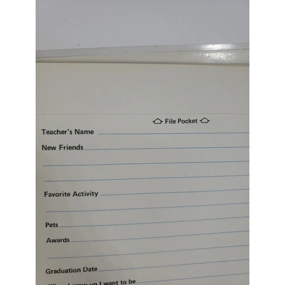 School Years Memory Album Vintage 1978 Unused No Writing Spiral Bound Pockets